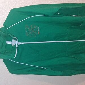 Women's American Apparel Art Prize Long Sleeve Full Zip Jacket Green White M